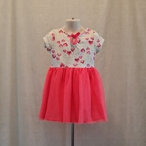 Pink Ruffled Tiered Midi Sundress by Cat & Jack, GUC, 3T, hearts, Girl's dress